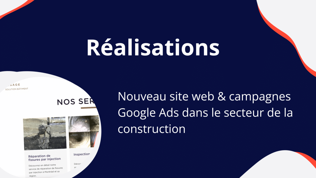 Réalisations - nouveau site web et campagnes google ads secteur construction